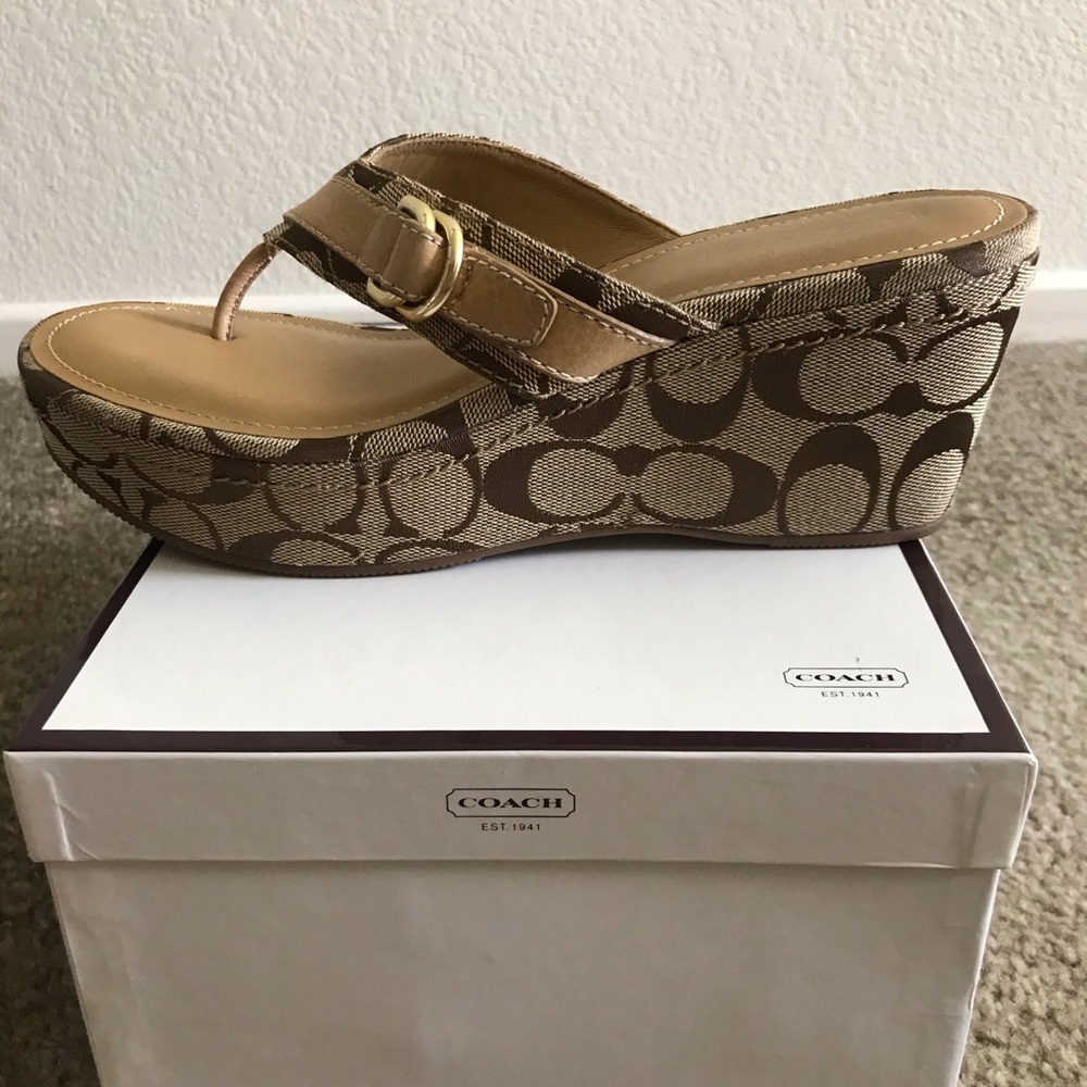 Coach Evelina Signature Wedge Sandals - Picture 10 of 10